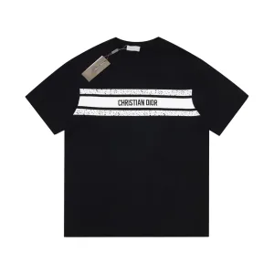 Super Clone AAA Dior Short-Sleeved T-Shirt Black Jacquard