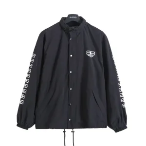 Designer High Quality Balenciaga Jacket Red Cotton Zippered Pocket