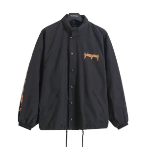 Designer High Quality Balenciaga Jacket Red Cotton Zippered Pocket