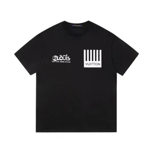 Reps AAA Louis Vuitton Short-Sleeved T-Shirt Black Silk