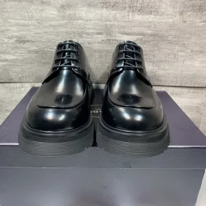 High Quality Luxury Prada Cowhide Derby Shoes
