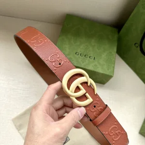 Super Clone Gucci Belt Black Embossed Leather