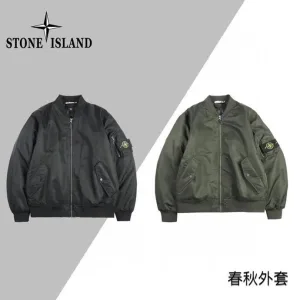 Reps Super Clone Stone Island Outerwear Red Ribbed Fabric Exquisite Workmanship Street Style