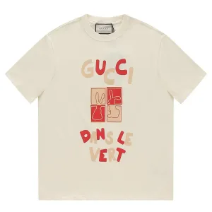Designer Gucci Short-Sleeved Shirts Ash Cotton Pure Patch