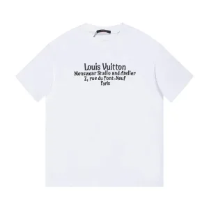 High Quality Luxury Louis Vuitton Short Sleeves Ash Autumn Winter Drop Shoulder Cut