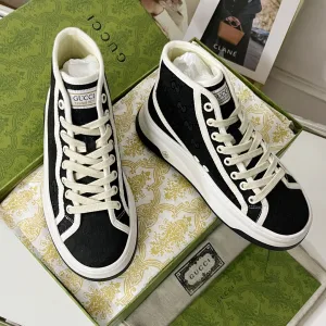 High Quality Reps Gucci Sneakers Red Rubber Jacquard Slender Ankles