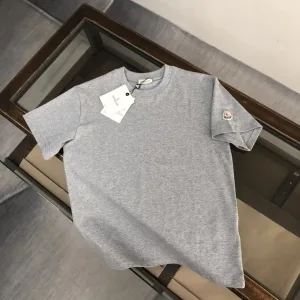 Luxury Super Clone Moncler Short-Sleeved T-Shirt Orange Cotton Pure Slim Fit