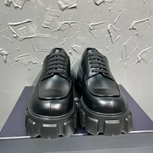 Super Clone Reps Prada Loafers Cowhide Rubber Lace Patch