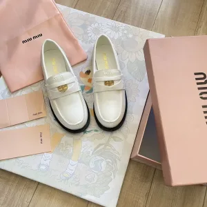 Luxury Reps Miu Loafers Ash Genuine Leather Summer Early