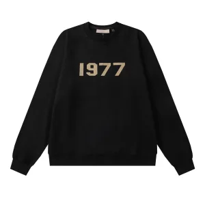 High Quality Fear Of God Sweatshirt Black Cotton Pure Ribbed Fabric