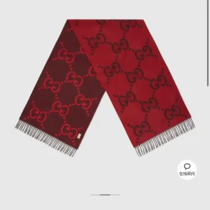 Designer Luxury Gucci Shawl Red Jacquard Easy To Match