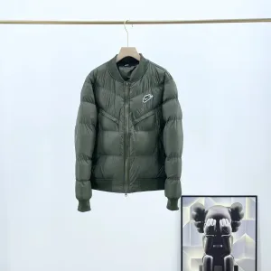 Super Clone Nike Outerwear Green Cotton Xinjiang Down Fleece Minimalist Style Winter Patch