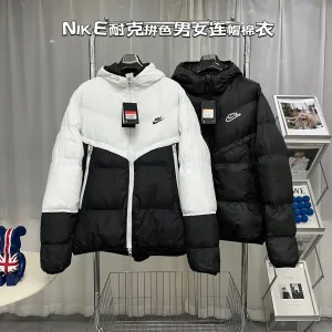 Luxury Nike Coat Black Cotton Velvet Winter