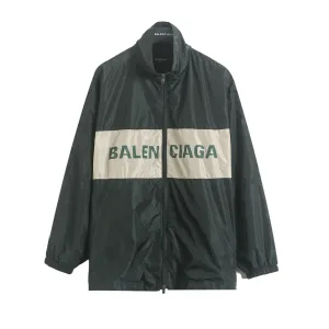 High Quality Balenciaga Jacket Red Polyester Mesh Spring Patch Zippered Pocket