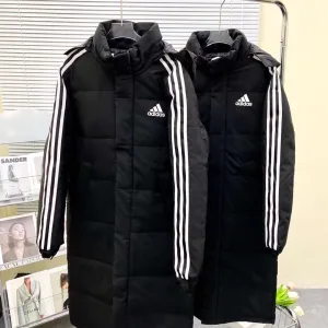 Designer High Quality Adidas Down Jacket Black Fleece Windproof Cuffs