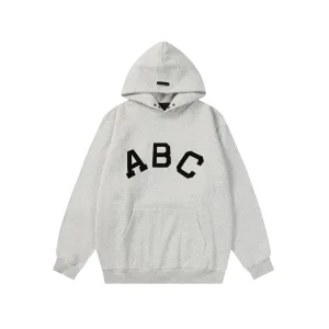 Luxury Reps Fear Of God Hoodie Black Fleece Ribbed Fabric