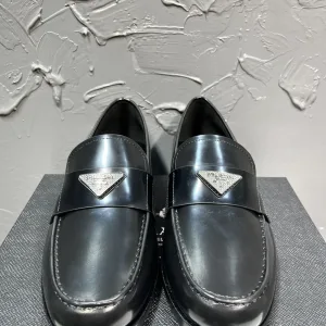 Designer Reps Prada Loafers Black Genuine Leather Cowhide Spring Summer
