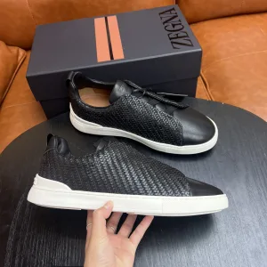 Luxury Zegna Cowhide Casual Shoes