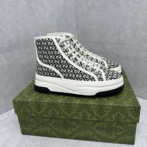 Super Clone High Quality Gucci Tennis Black Rubber Jacquard Lace