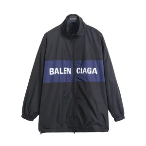 High Quality Balenciaga Jacket Red Polyester Mesh Spring Zippered Pocket