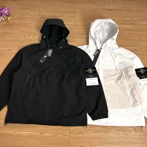 Designer Stone Island Jacket Red Mesh Ribbed Fabric Exquisite Workmanship Street Style Functional Outdoor Patch