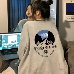 Luxury The North Face Sweatshirt Black Cotton Long-Staple Spring Autumn