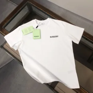 High Quality Burberry Short-Sleeved T-Shirt Ash Cotton Pure Slim Fit