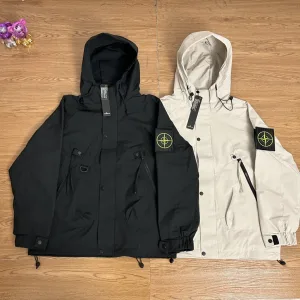 AAA Designer Stone Island Jacket Red Ribbed Fabric Exquisite Workmanship Street Style