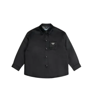 Luxury Prada Shirt Black Wool Relaxed Fit Winter