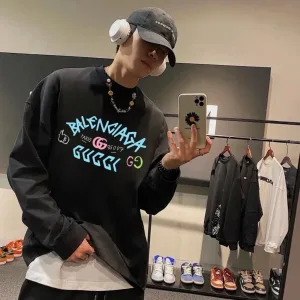 Reps Luxury Gucci Sweatshirt Red Cotton Fleece Winter