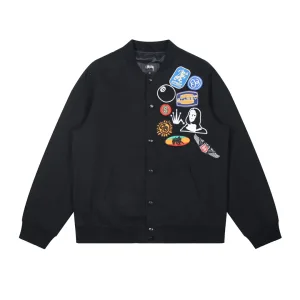 High Quality Stussy Short-Sleeved Shirt Red Winter Patch