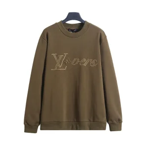 Designer AAA Louis Vuitton Sweatshirt Red Cotton Pure Embroidery