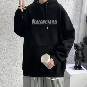 Designer High Quality Balenciaga Hoodies Red Cotton Fleece Winter