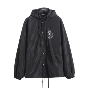 High Quality Balenciaga Jacket Red Nylon Zippered Pocket