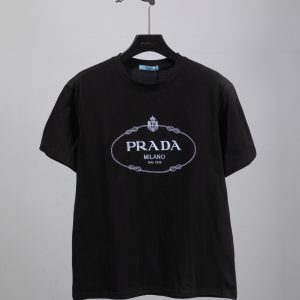 Luxury Aaa Prada Cotton Short-Sleeved T-Shirt