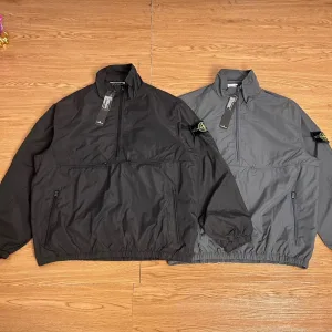Reps Stone Island Jacket Red Woven Fabric Exquisite Workmanship Street Style