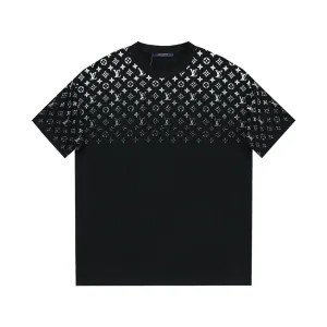Super Clone Louis Vuitton Short Sleeves Black Cotton