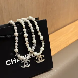 Designer Luxury Chanel Necklace Red Lace