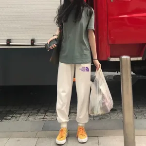 AAA Luxury The North Face Casual Pants Purple Cotton Suitable For All Body Types Spring Autumn