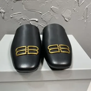 Luxury Designer Balenciaga Slippers Ash Genuine Leather Cowhide