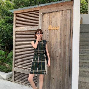 1:1 Luxury Burberry Plaid Dress
