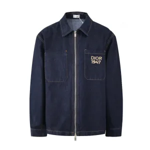 Super Clone Dior Coat Red Cotton Genuine Leather Twill Denim