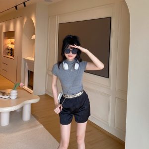 Designer Luxury Celine Acetate Shorts For Summer