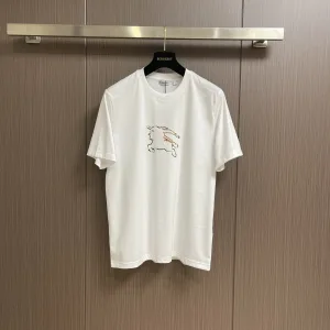 AAA Burberry Short-Sleeved T-Shirt Ash Cotton Combed Relaxed Fit