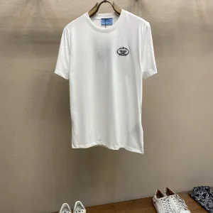 AAA Prada Short-Sleeved Shirts Red Cotton Pure