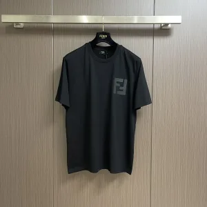 High Quality Fendi Short-Sleeved T-Shirt Red Cotton Pure Spring Summer
