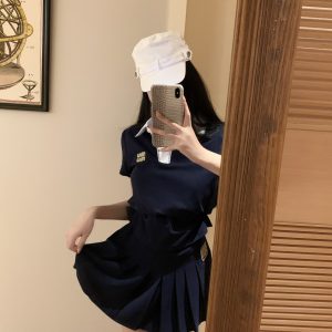 Designer Aaa Miu Miu Gold Suit