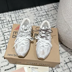 Designer New Balance Sneakers Brown Sheepskin Cowhide Spring Early