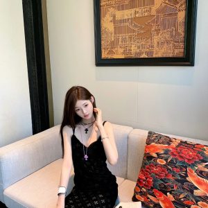 Aaa Chrome Hearts Velvet Dress For Summer