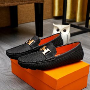 Luxury Hermès Cowhide Leather Shoes